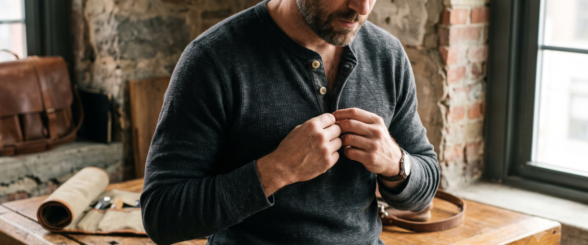 A História da Camiseta Henley De Roupa de Trabalho a Ícone de Estilo